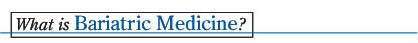 What is Bariatic Medicine Header